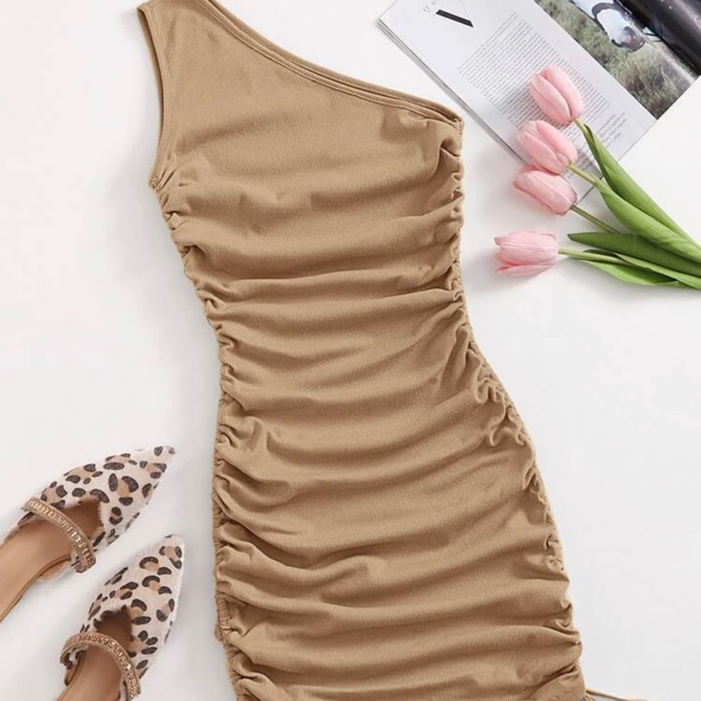 Nude One Shoulder Dress